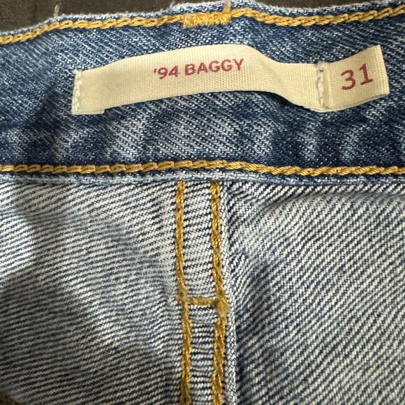 Levi’s ’94 Baggy Jeans W31 Distressed Ripped Raw Hem High Rise 100% Cotton - Picture 7 of 14